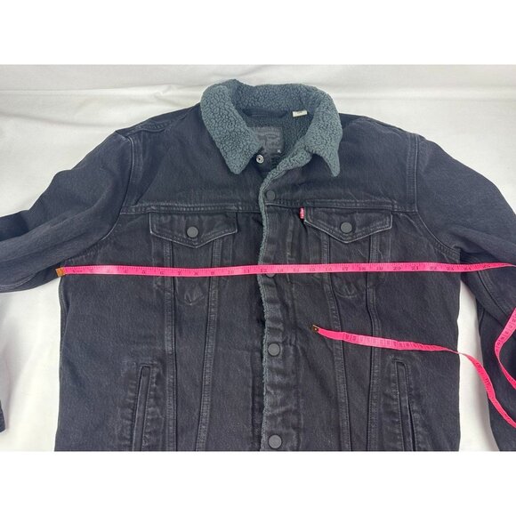 Levi’s Men’s Sz XL Sherpa Denim Trucker Jacket Black Duvall 16365-0054 - Picture 8 of 8